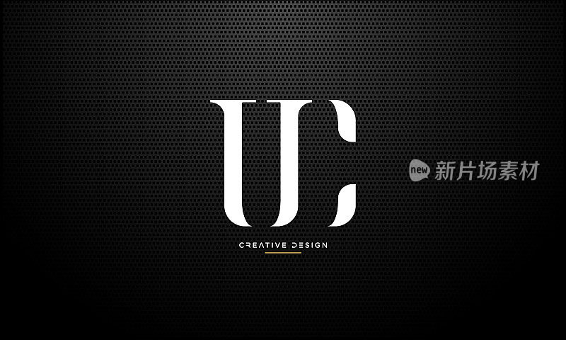 现代抽象字母UC、CU豪华标志设计。最小UC, CU初始化的图标向量